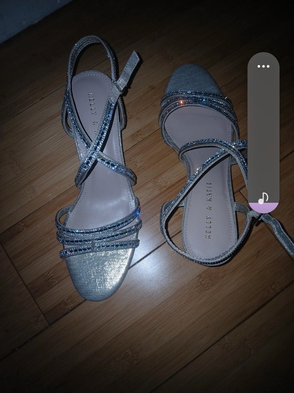 Kelly & Katie Silver Strappy Evening Sandals